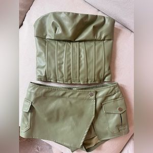 Revolve superdown leather set.